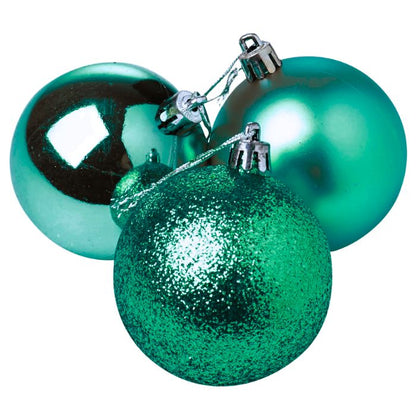 Mixed Glitter Shiny Plain Christmas Balls (Assorted)