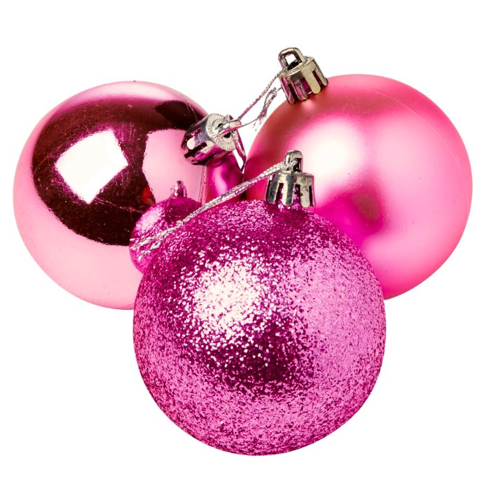 Mixed Glitter Shiny Plain Christmas Balls (Assorted)