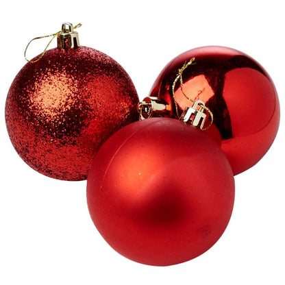 Mixed Glitter Shiny Plain Christmas Balls (Assorted)