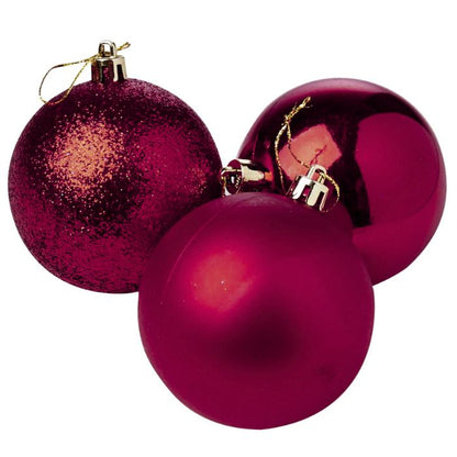 Mixed Glitter Shiny Plain Christmas Balls (Assorted)