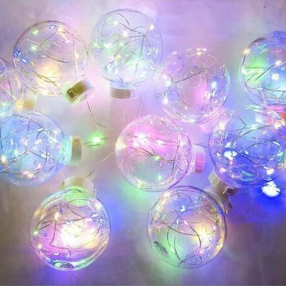 10 Icicle Ball LED Copperwire Lights