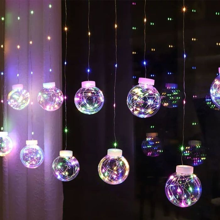 10 Icicle Ball LED Copperwire Lights