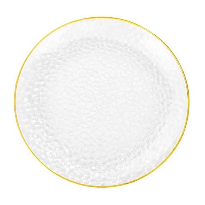 Premium Transparent Plastic Plates with Shiny Rim