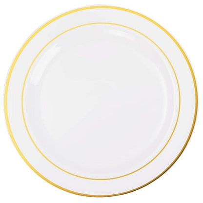 Premium Plastic Plates (Shiny Rim) (10pcs)