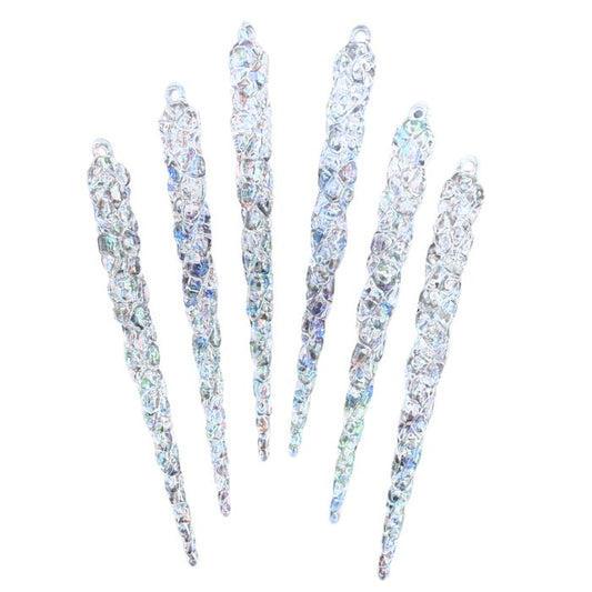 10cm Iridescent Acrylic Icicle (6pcs)