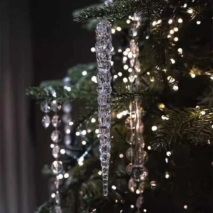 10cm Iridescent Acrylic Icicle (6pcs)