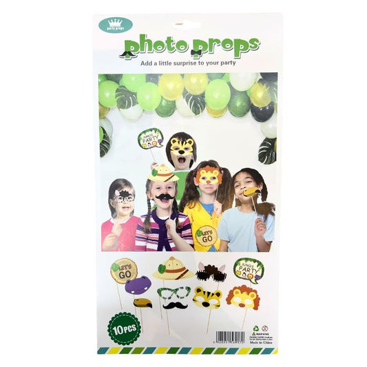 10pc Photo Booth Props Set (Jungle)