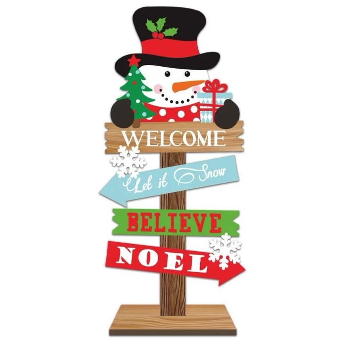 10x22cm Wooden Christmas Direction Stand