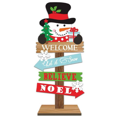 10x22cm Wooden Christmas Direction Stand