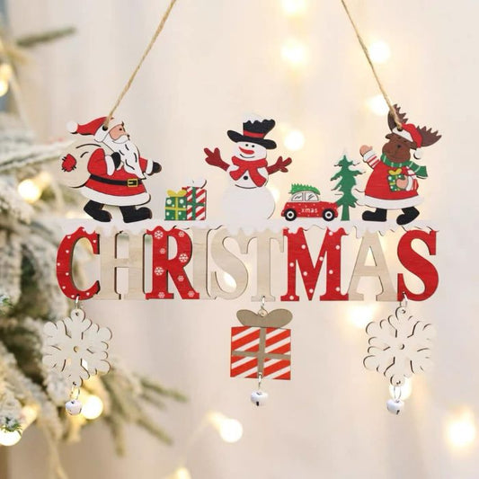 11x22cm Wooden Merry Christmas Hanging Decoration