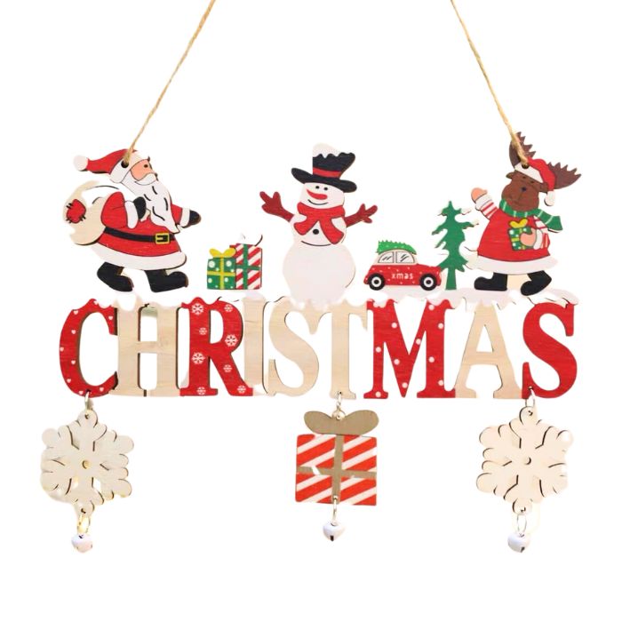 11x22cm Wooden Merry Christmas Hanging Decoration