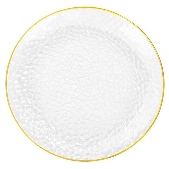 Premium Transparent Plastic Plates with Shiny Rim