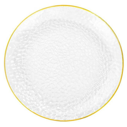 Premium Transparent Plastic Plates with Shiny Rim