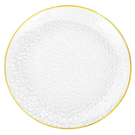 Premium Transparent Plastic Plates with Shiny Rim