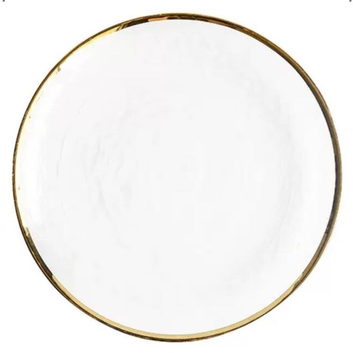 Premium Transparent Plastic Plates with Shiny Rim