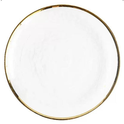 Premium Transparent Plastic Plates with Shiny Rim