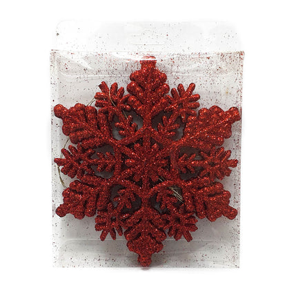 12cm Glitter Snowflake Hanging Deco HS032 (5p)