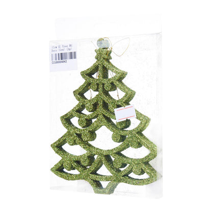 12cm Glitter Christmas Tree Hanging Decoration HS041 (5pcs)