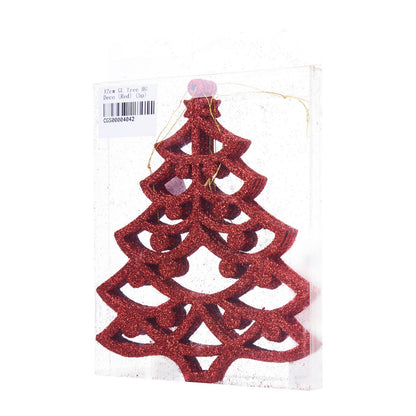 12cm Glitter Christmas Tree Hanging Decoration HS041 (5pcs)