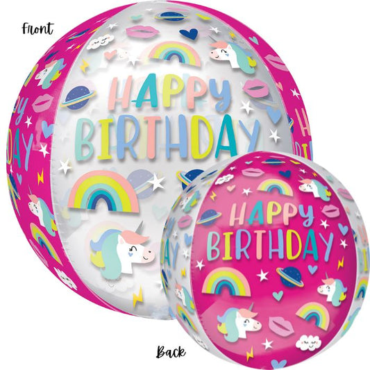 15 Inch Happy Birthday Unicorn Trendy Icons Orbz A41268