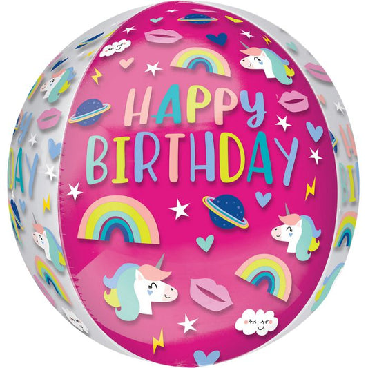 15 Inch Happy Birthday Unicorn Trendy Icons Orbz A41268