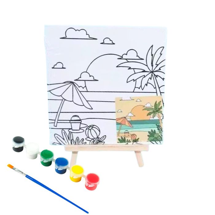 15x15cm DIY Canvas with Painting Stand (Assorted)