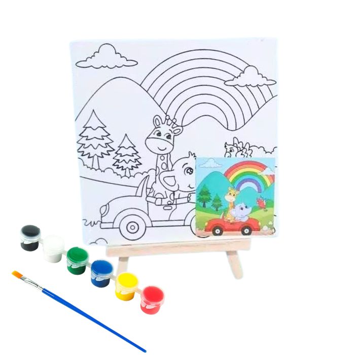 15x15cm DIY Canvas with Painting Stand (Assorted)