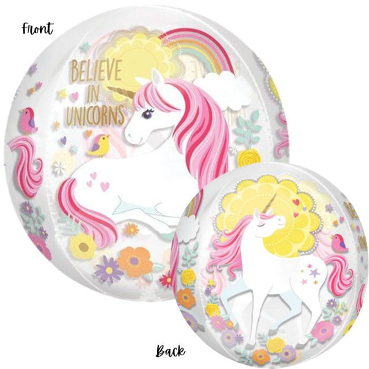 16 Inch Believe in Unicorn Orbz Foil Balloon A37276