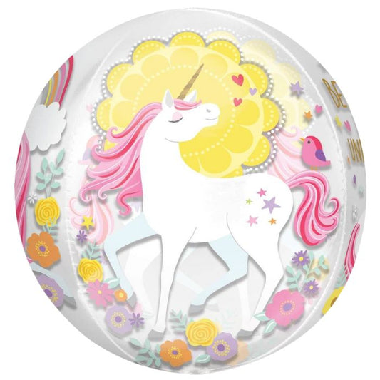 16 Inch Believe in Unicorn Orbz Foil Balloon A37276