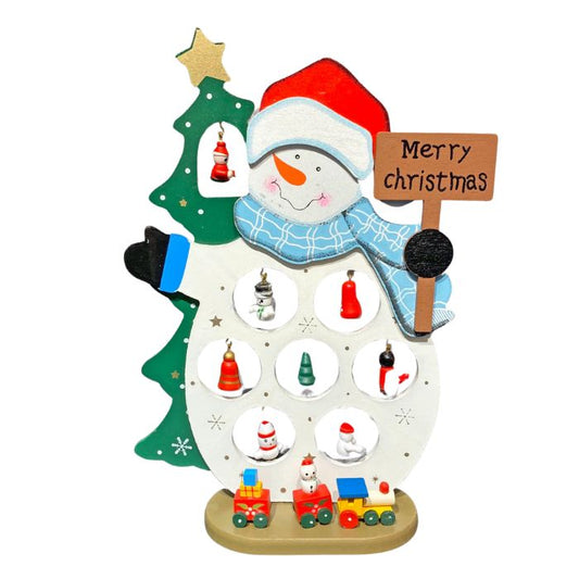 Wooden Snowman Table Display Y01118