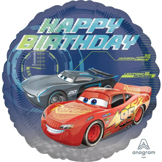 17 Inch Cars Happy Birthday Foil Balloon A35366