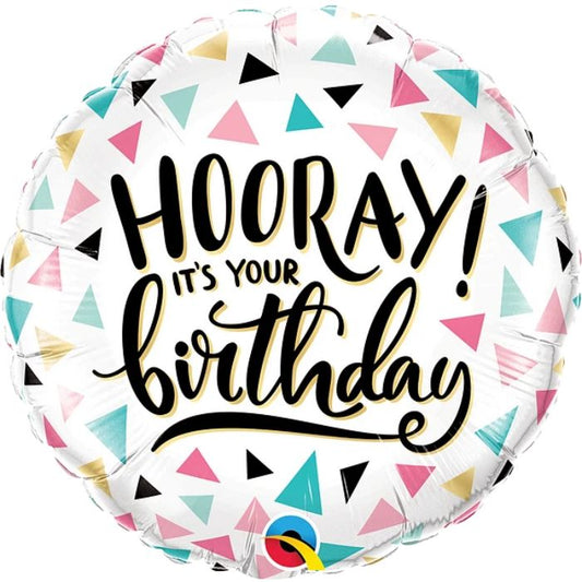 18 Inch It's Your Birthday Hooray! Round Foil Balloon Q88076