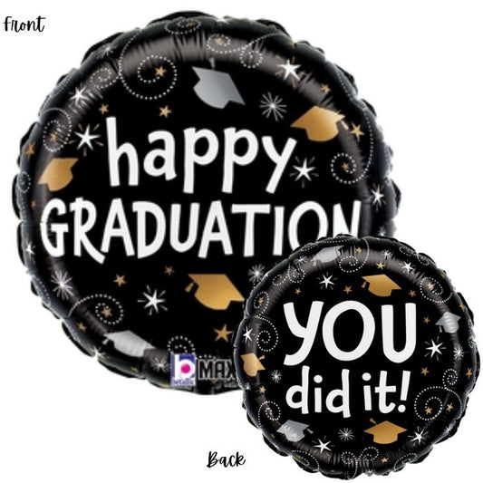 18 Inch Graduation Swirls Round Foil Balloon BL26261P