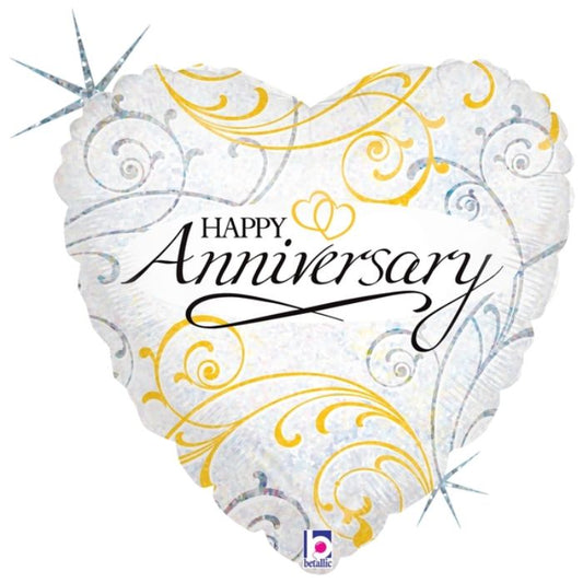 18 Inch Filigree Anniversary Heart Foil Balloon BL86764P
