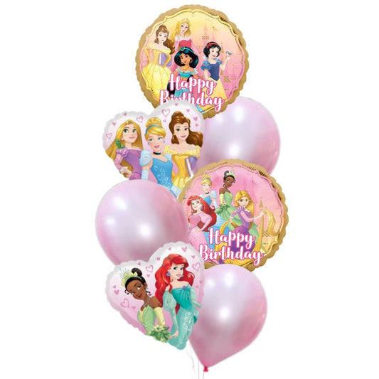 Disney Princess Birthday Theme Helium Balloon Bouquet
