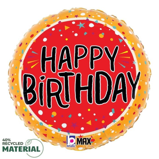 18 Inch Round Birthday Fun Confetti Foil Balloon BL26365P