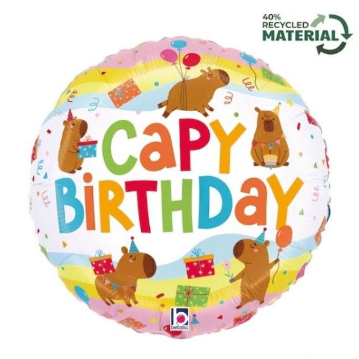 18 Inch Round Capybara Birthday Foil Balloon BL26639P