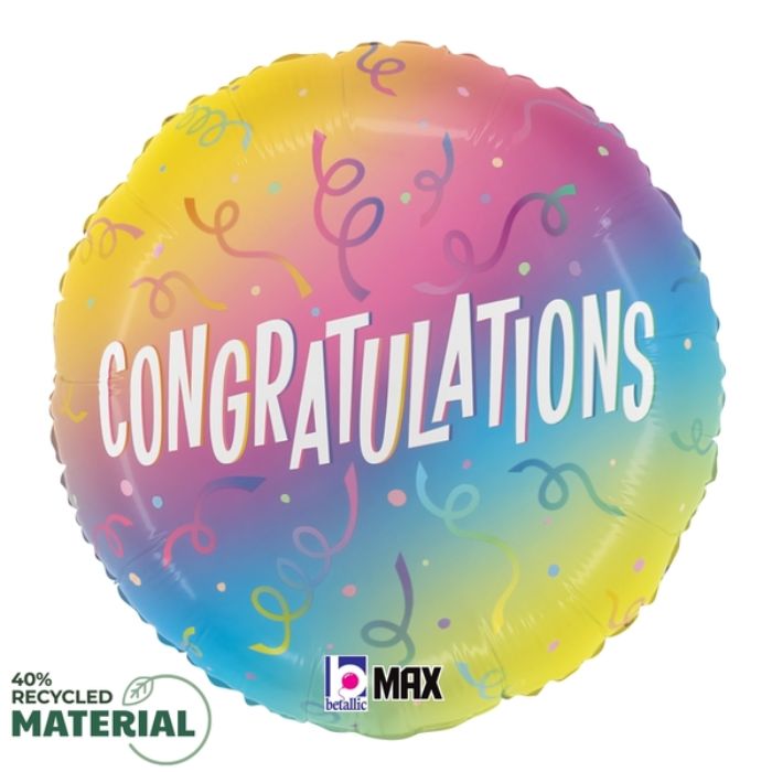 18 Inch Round Congrats Ombre Foil Balloon BL26475P