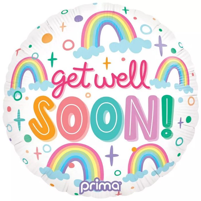18 Inch Round Get Well Soon Rainbow PF-GWRB-18-50-1P