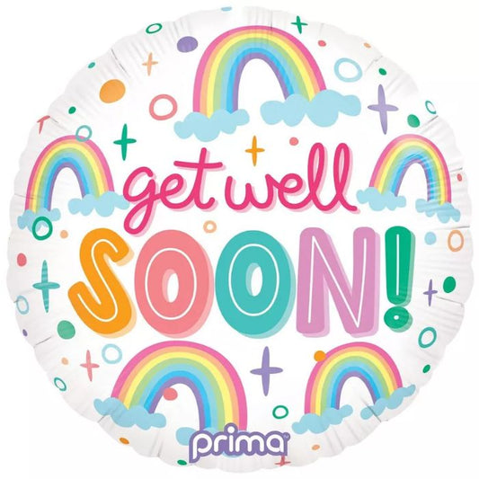 18 Inch Round Get Well Soon Rainbow PF-GWRB-18-50-1P