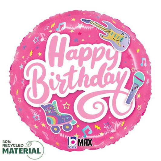 18 Inch Round Totally Awesome Pink Birthday BL26538P