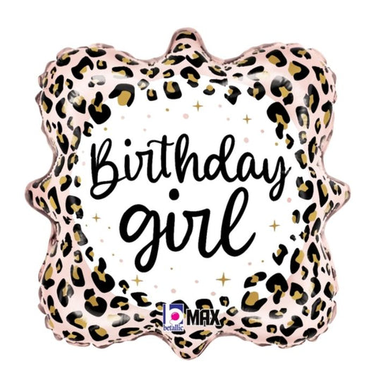 18 Inch Satin Leopard Birthday Girl Foil Balloon BL26284