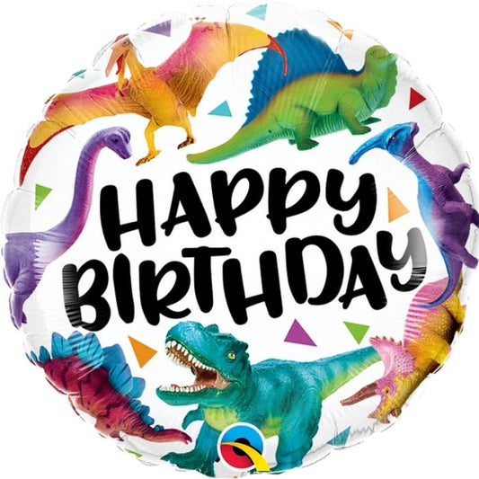 18 Inch Birthday Dinosaurs Foil Balloon Q97382