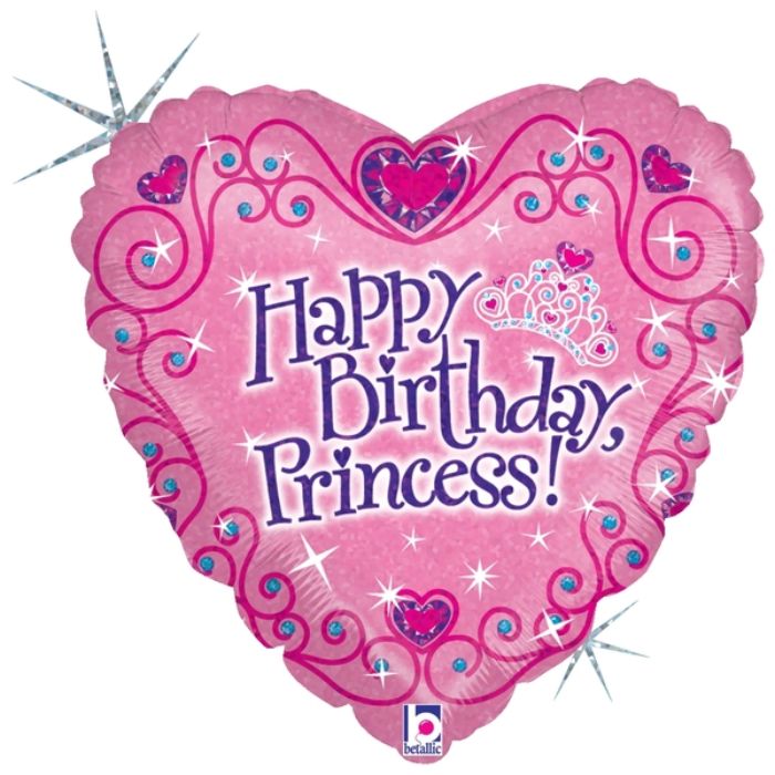 18 Inch Birthday Princess BL86589 Heart Foil Balloon
