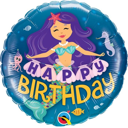 18 Inch Mermaid Happy Birthday Foil Balloon Q57799