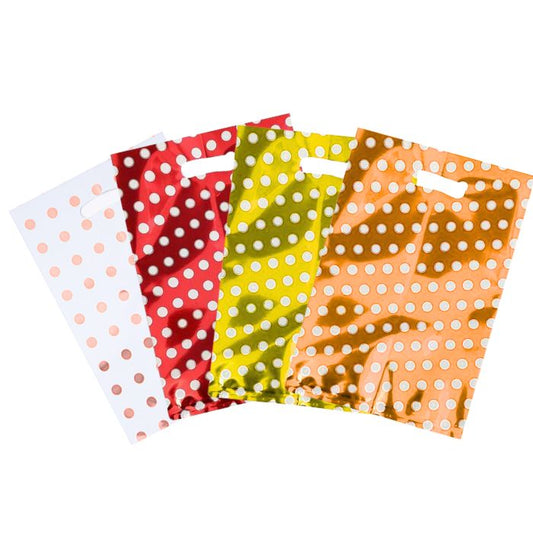 19x28cm Polka Dot Metallic Loot Bag (10pc)