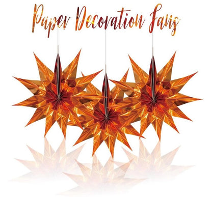 6pc Shiny Paper Star Set