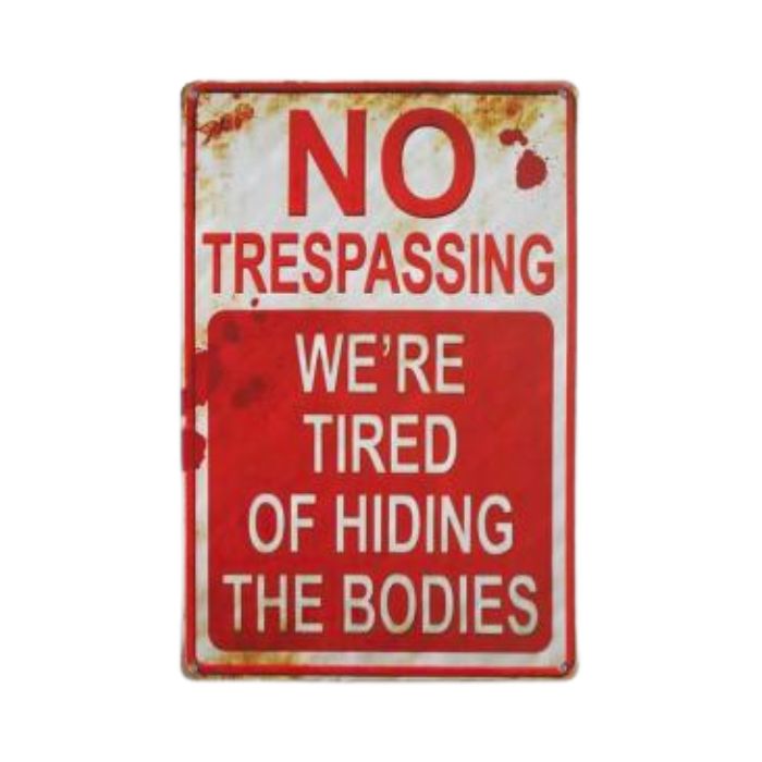 20x30cm Halloween Metal Warning Sign