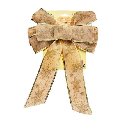 24cm Glitter Jute Ribbon Bow