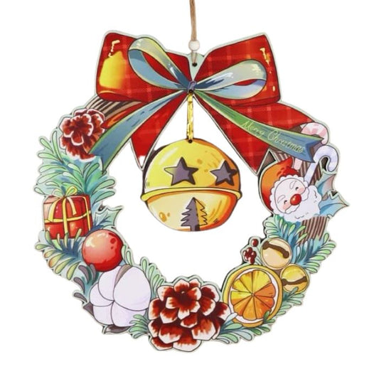 27x29cm Wooden Christmas Wreath Decoration
